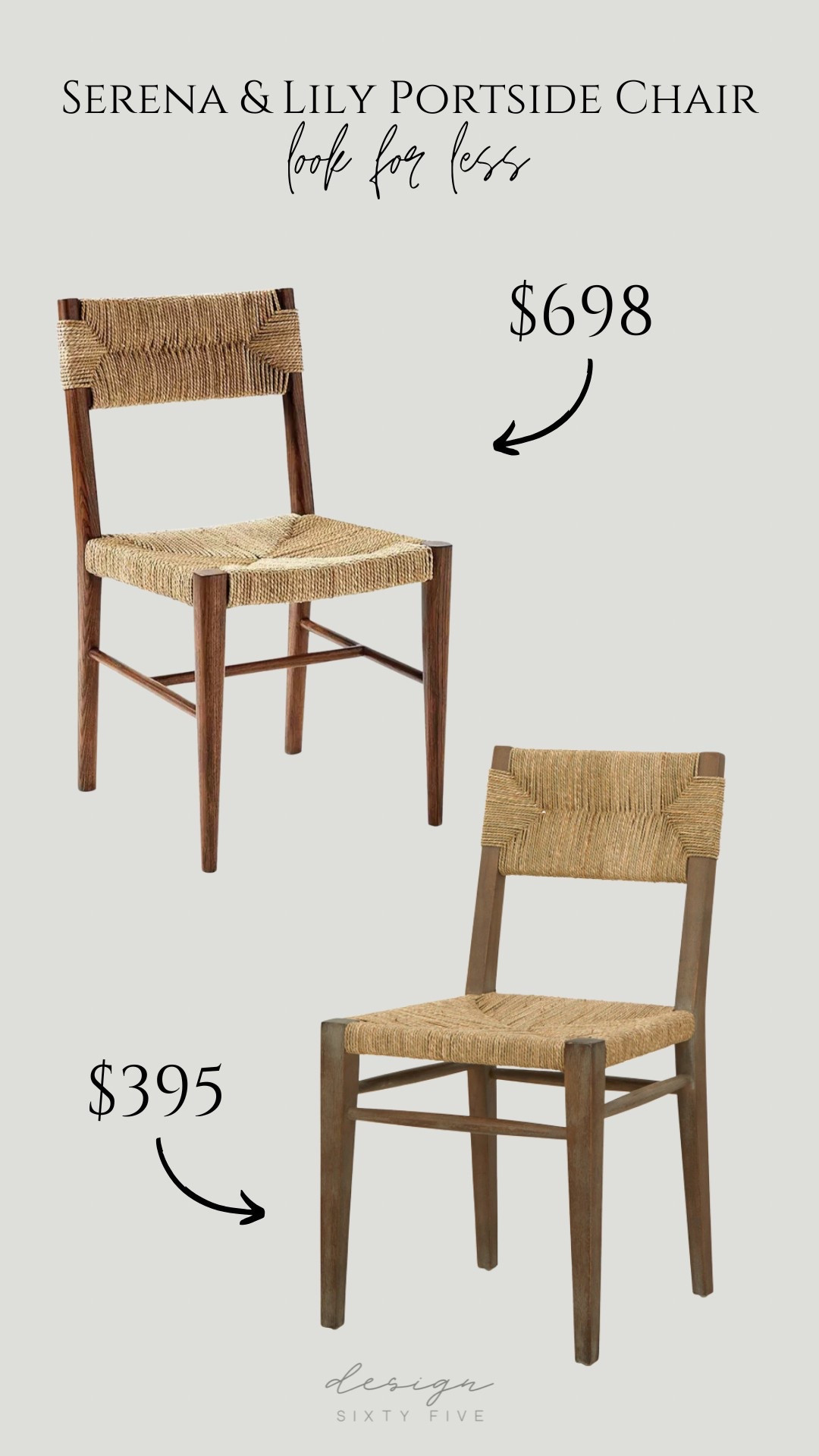 Found an incredible dupe for the Serena & Lily portside dining chair — on sale now for $316 🤎