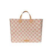 POOLSIDE blush check beach tote | minnow