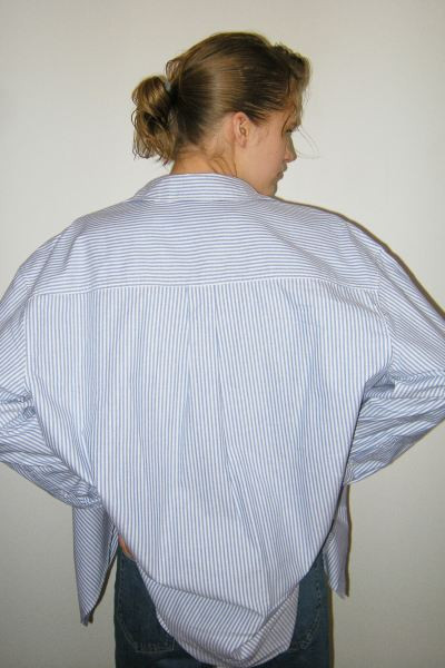 Oxford Shirt - Bright blue/striped - Ladies | H&M US | H&M (US + CA)