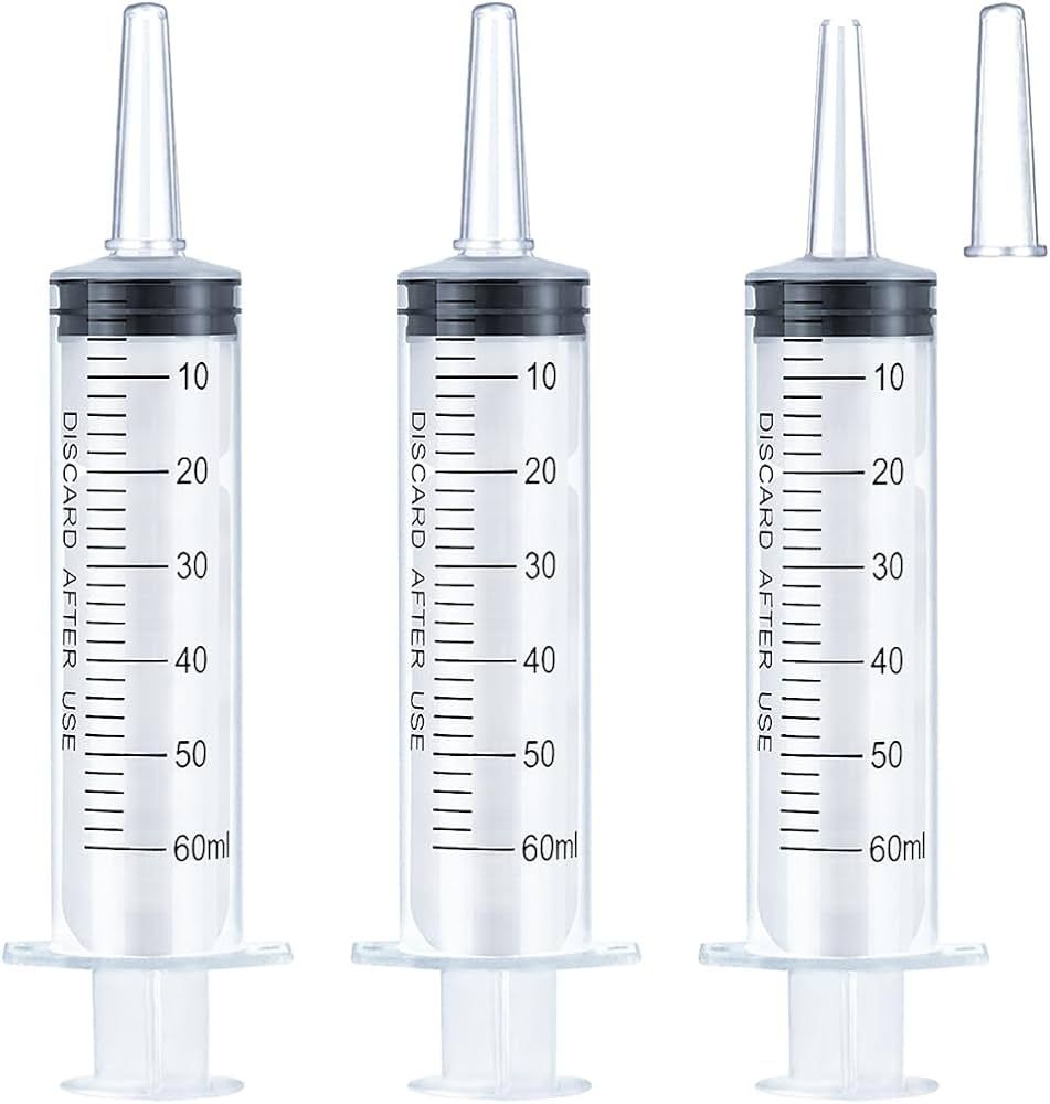 60ml Syringe for Liquid, Oral, Scientific Labs, Measurement, Dispensing, Catheter Tip with Cap- 3... | Amazon (US)