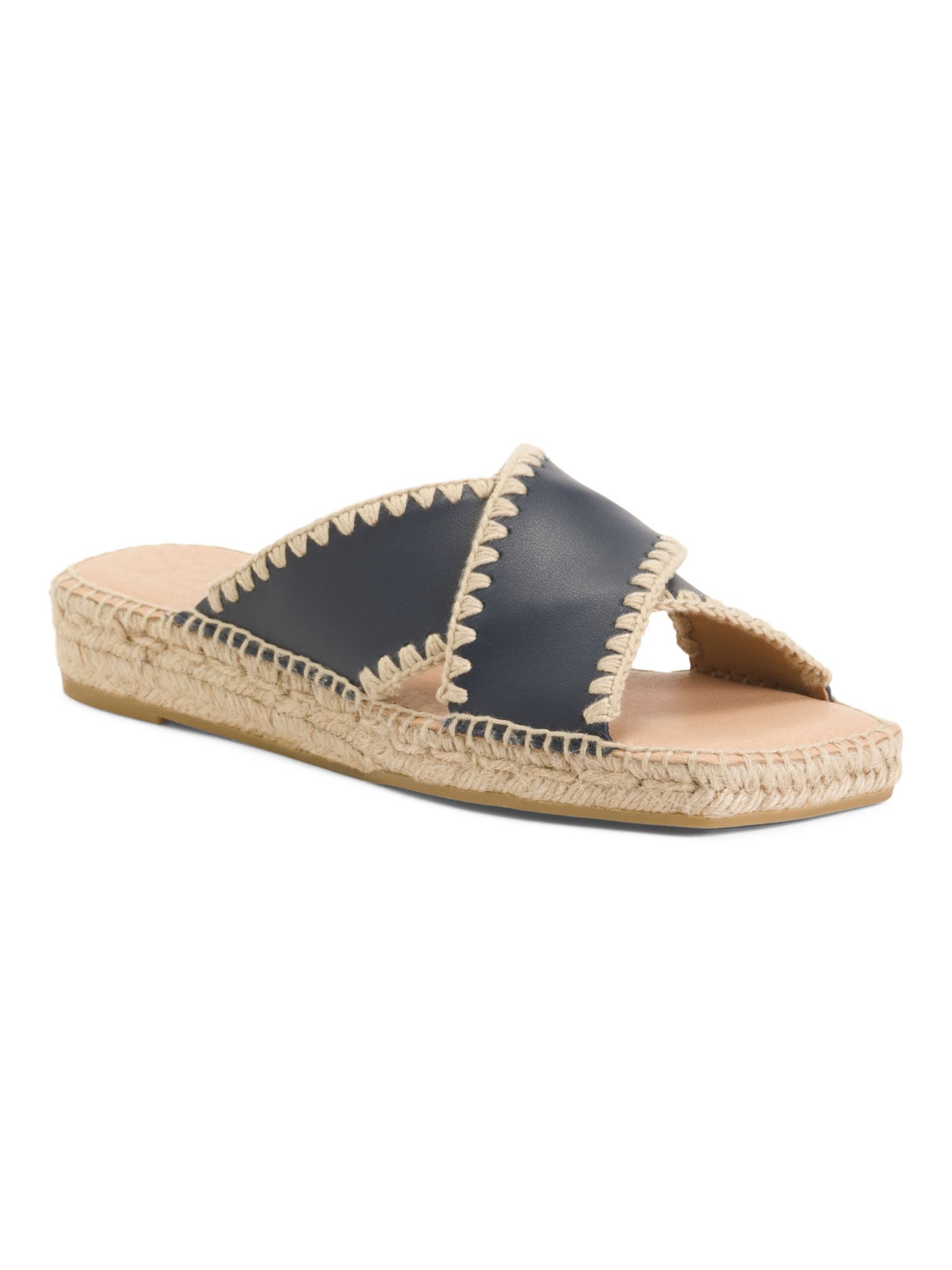Made In Spain Leather Cross Band Espadrille Wedge Sandals | Women's Shoes | Marshalls | Marshalls