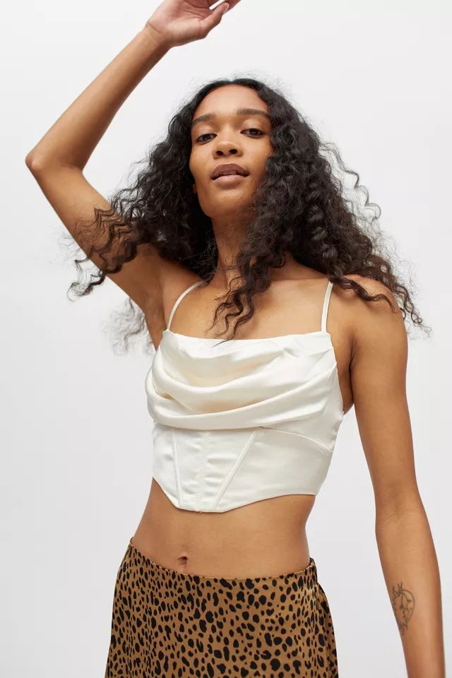Kiss The Sky Genivieve Satin Corset Top | Urban Outfitters (US and RoW)