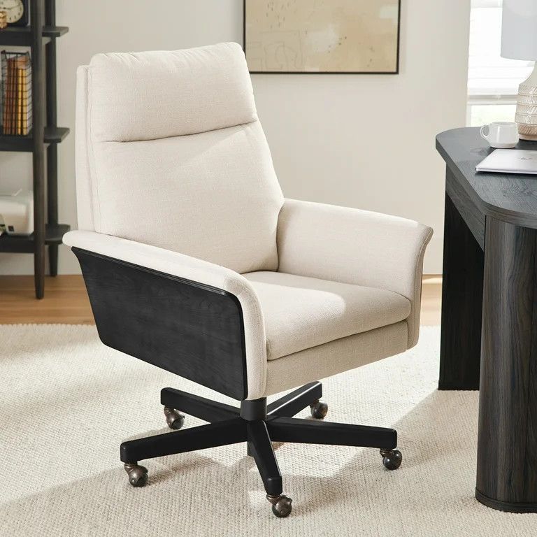 Better Homes & Gardens Juliet Tall Back Office Chair, Cream and Rich Black Finish | Walmart (US)
