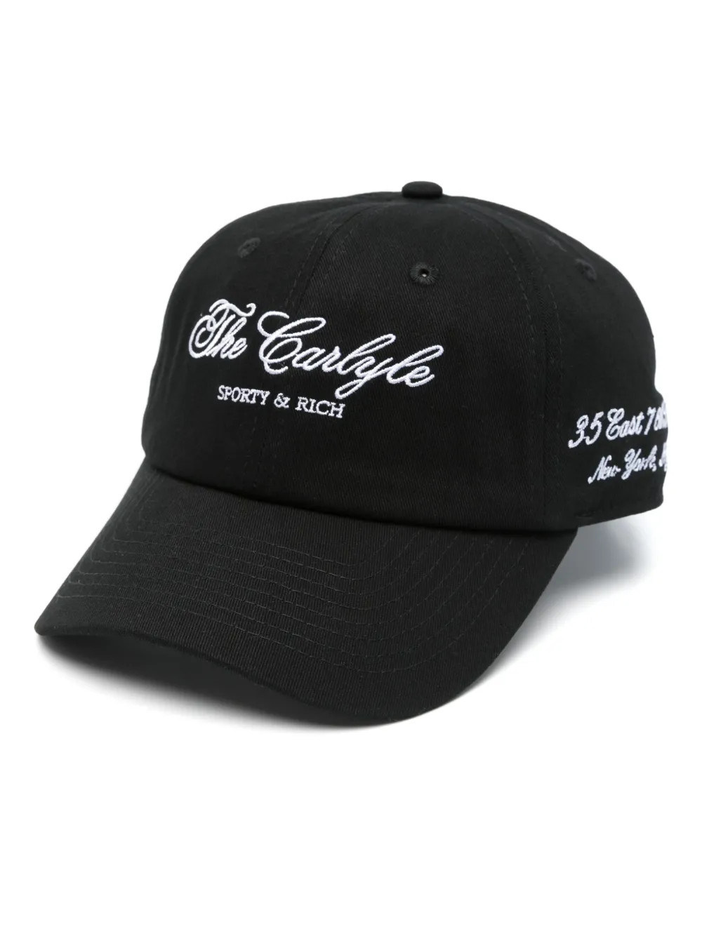 Sporty & Rich slogan-embroidered Cap | Black | FARFETCH | Farfetch Global