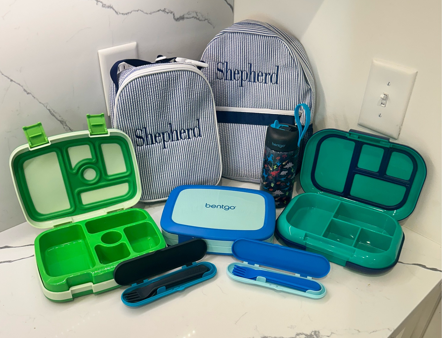 Everything I’ve bought so far for my toddler to go to "school” for the first time. These Bentgo lunchboxes are great for putting in lots of items and keeping everything fresh for lunchtime. I bought two without ice packs and one with the ice pack. I also got the Bentgo utensil sets and water bottles. The seersucker monogrammed backpack and lunchbox were Etsy finds! 

#LTKBaby #LTKFindsUnder50 #LTKBacktoSchool