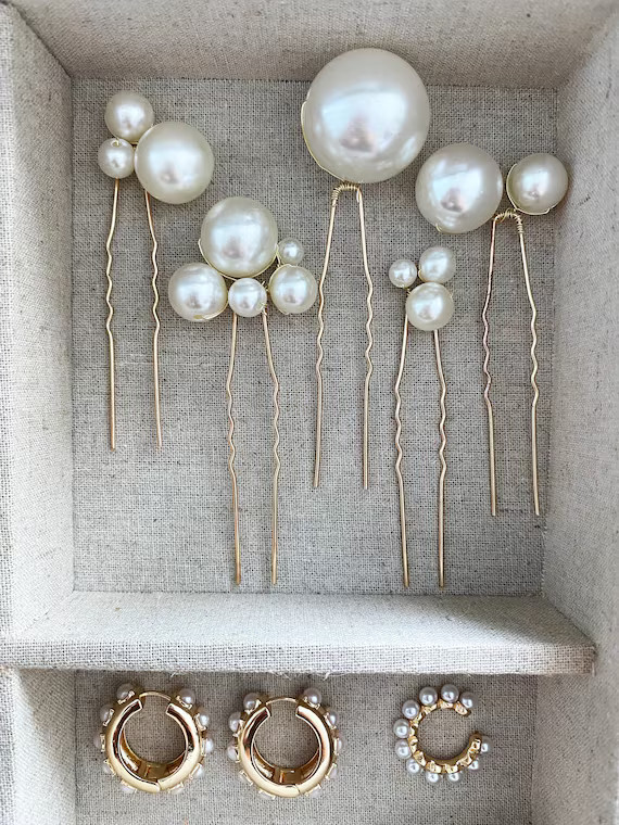Pearl Hair Pins, Wedding Hair Clips, Pearl Pins, Wedding Style, Bridal Hair Pins, Barrettes, Brid... | Etsy (US)
