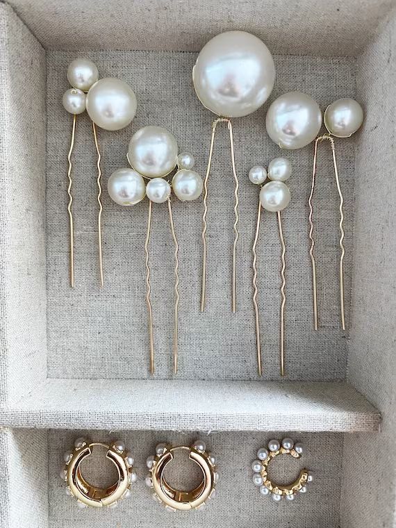 Pearl Hair Pins, Wedding Hair Clips, Pearl Pins, Wedding Style, Bridal Hair Pins, Barrettes, Brid... | Etsy (US)