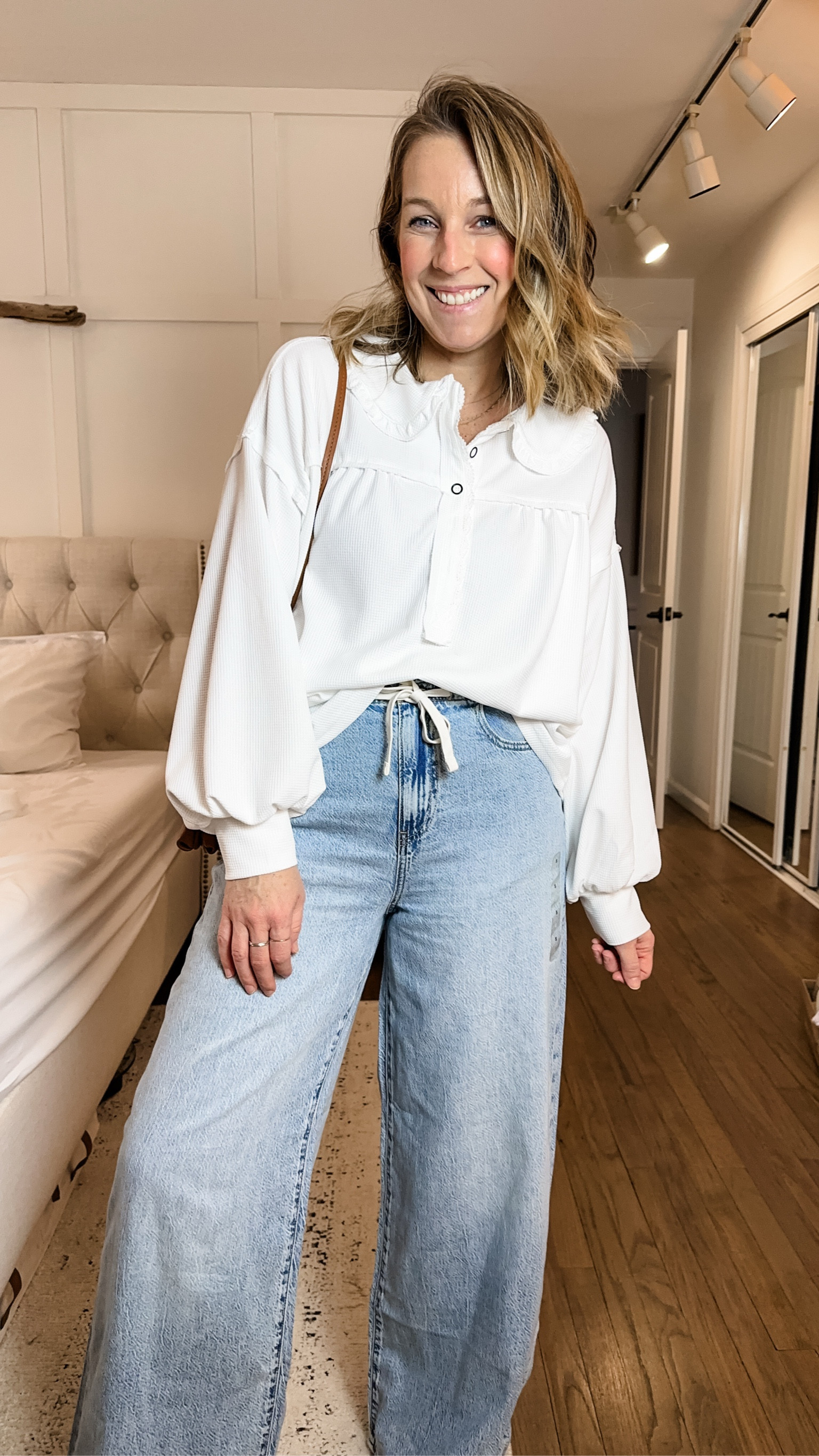 Medium top that’s so super cute! It has a touch of boho/classic vibes and is a soft waffle knit. Lightweight and perfect for the warmer weather. Jeans are a small (size down 1) but I also linked similar from amazing which I own and are tts; I wear an 8/M. Both lengths are perfect  

#LTKMidsize #LTKFindsUnder50 #LTKStyleTip