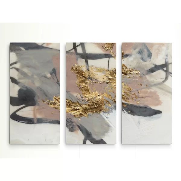 A Premium 'Golden Blush II' Print Multi-Piece Image on Canvas | Wayfair North America