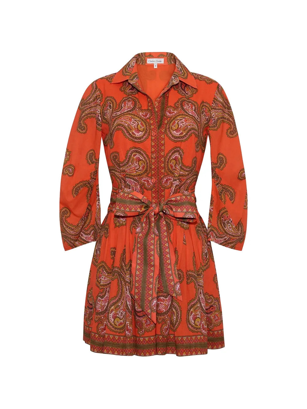 Cara Cara Raya paisley-print mini dress - Orange | Farfetch Global