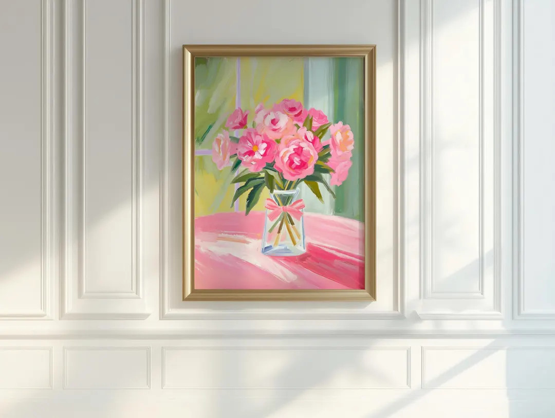 Vase of Flowers Printable Wall Art, Flowers Wall Art, Messy Coquette Wall Art, Botanical Wall Art... | Etsy (US)