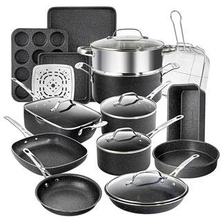 20-Piece Aluminum Ultra-Durable Non-Stick Diamond Infused Cookware and Bakeware Set | The Home Depot