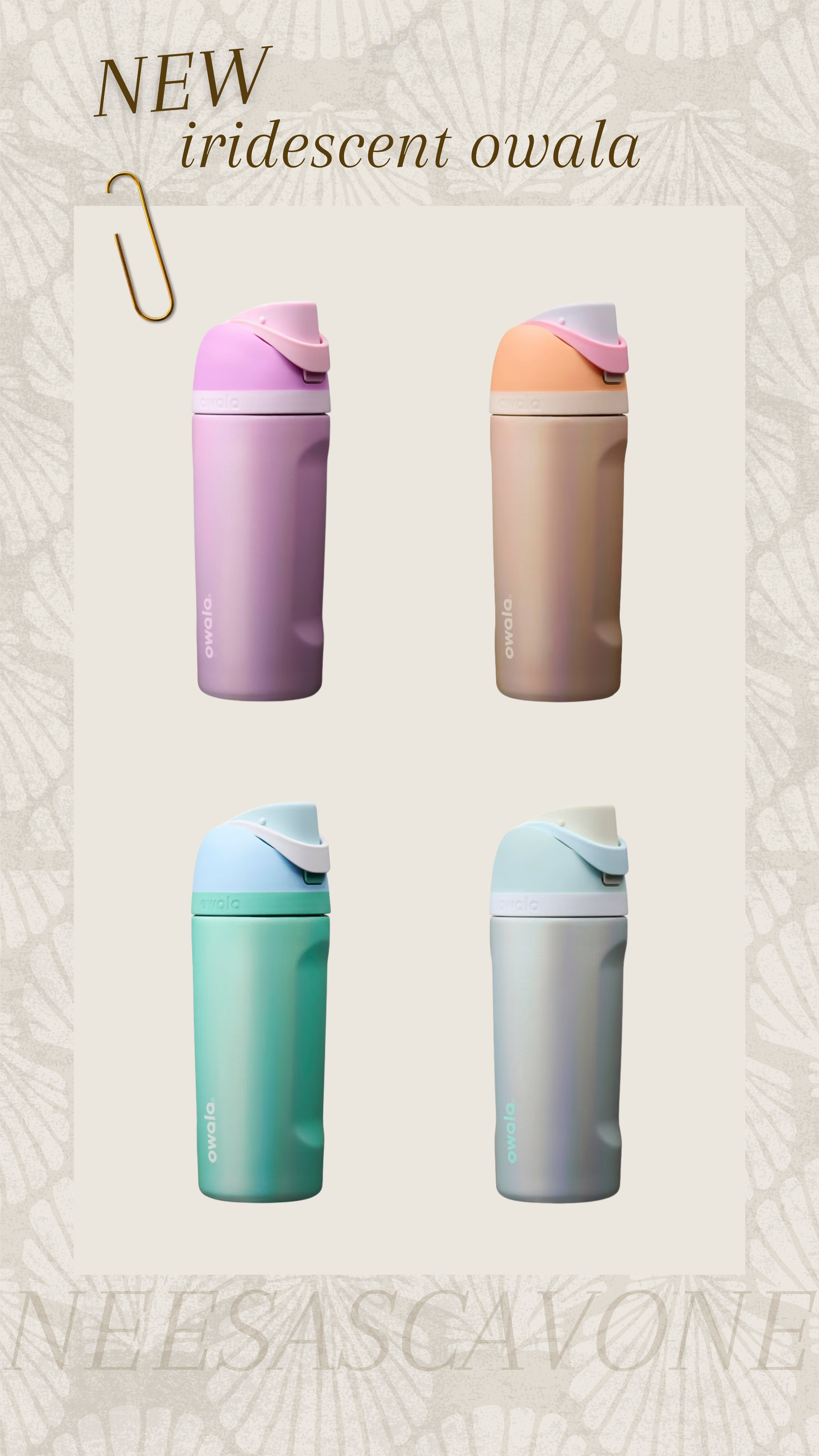 New iridescent Owala just dropped and I’m obsessed ✨💧
The pastel shimmer finish is EVERYTHING for summer — which color are you grabbing first? 🤍 #owala #owalabottle #waterbottle #iridescent #pastelaesthetic #hydrationgoals #summerfavorites #amazonfinds #targetfinds #watertok #momfavorites #dailyessentials #trendingnow #cutewaterbottle #lifestylefinds #girlyaesthetic #neutralaesthetic #fitnessfavorites #bottlecollection #viralfinds

#LTKselfcare #LTKTravel #LTKKids