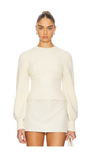 Anastasia Knit Sweater in Ivory | Revolve Clothing (Global)