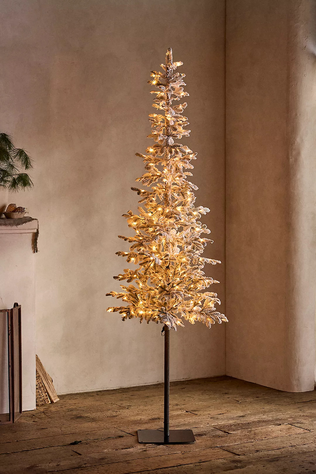 Faux Snowy Pre-lit LED Alpine Tree | Anthropologie (US)