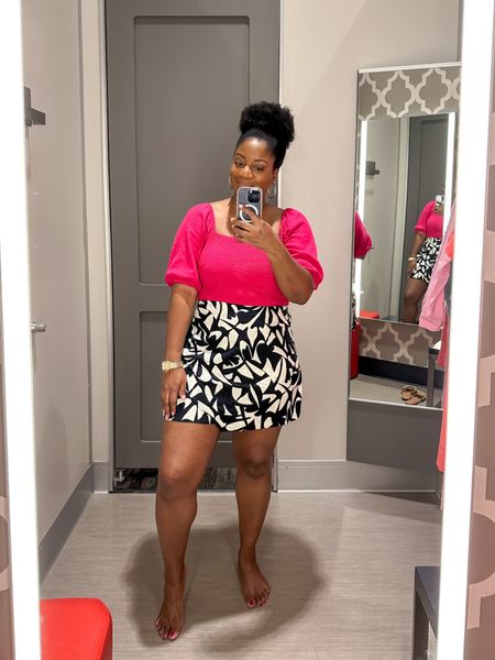You know I love a fun print, especially with a pop of color! 🩷 This outfit is so cute and runs true to size! I’m wearing a large in the skirt and medium in the top (but it’s a little small). #targetstyle #targetfinds

#LTKstyletip #LTKSeasonal #LTKfindsunder50