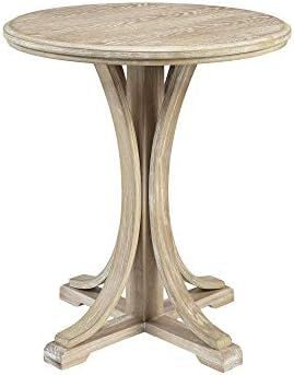 Martha Stewart Fatima Accent Tables Modern Mid-Century Rustic Pedestal Design, Round Tabletop Living | Amazon (US)