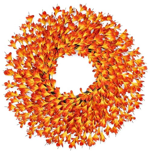 26 Inch Fall Wreaths for Front Door Outside，Realistic Autumn Wreath Outdoor，Large Halloween Thanksgiving Artificial Flowers Wreath，Fall Decorations for Home Front Porch Yard Window Farmhouse Decor | Amazon (US)