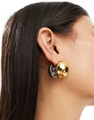 ALDO stainless steel chunky dome earrings in gold | ASOS (Global)