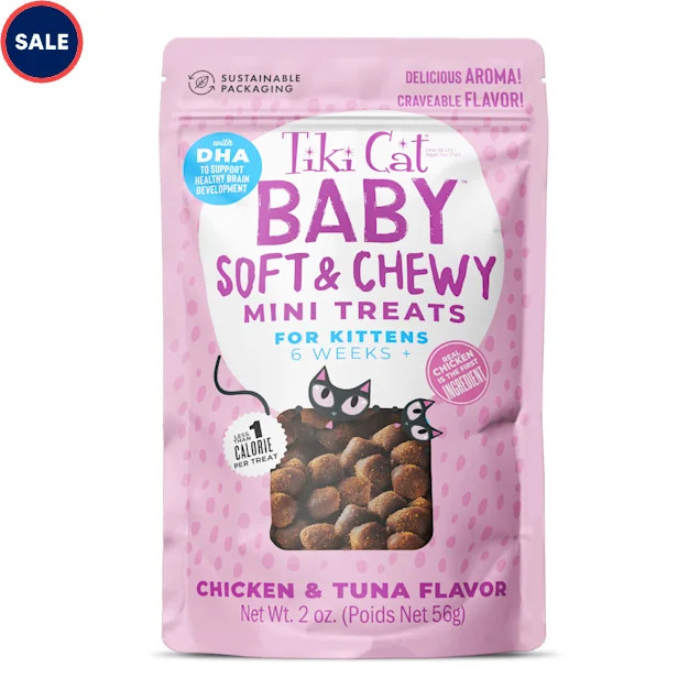 Tiki Cat Baby Soft & Chewy Chicken Flavored Cat Treats, 2 oz. | Petco