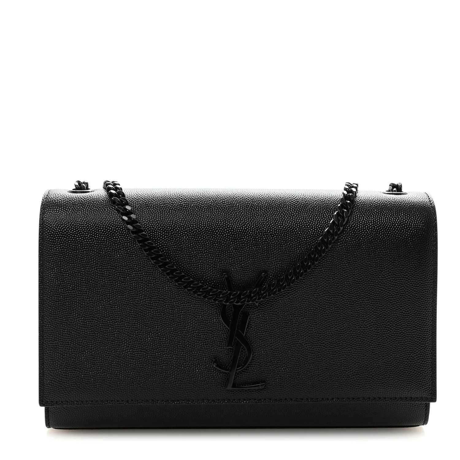 Grain De Poudre Medium Classic Monogram Monochrome Kate Satchel Black | FASHIONPHILE (US)