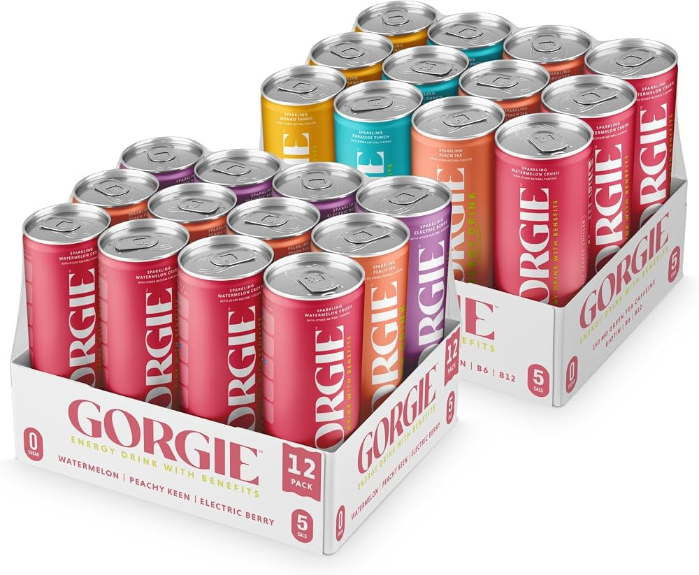 GORGIE Best Seller Variety - Original Variety Bundle, Sugar-Free Natural Energy Drink Sparkling, ... | Amazon (US)