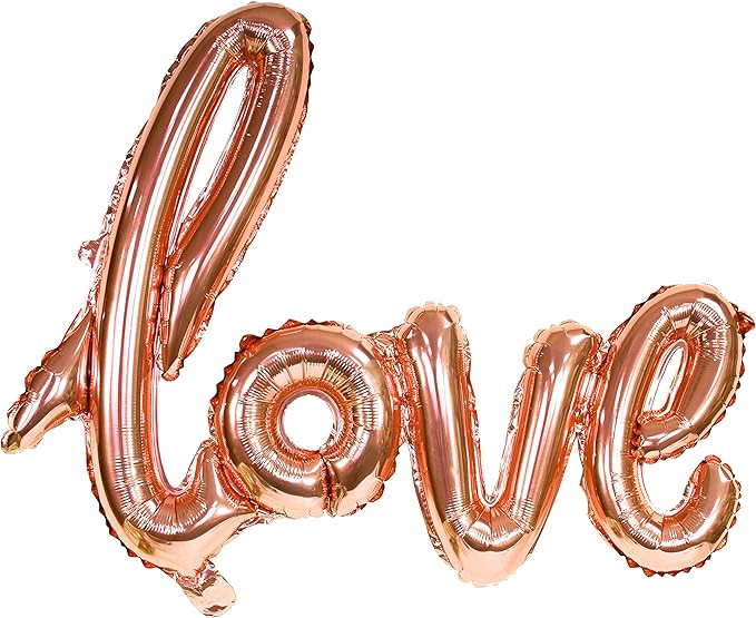 30 inch Rose Gold ’Love’ Hand Written Style Letter FOIL Balloon (Rose Gold) | Amazon (US)