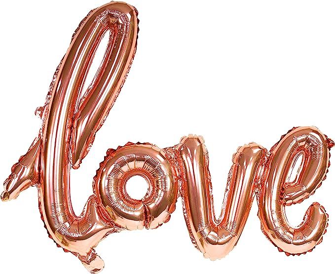 30 inch Rose Gold ’Love’ Hand Written Style Letter FOIL Balloon (Rose Gold) | Amazon (US)