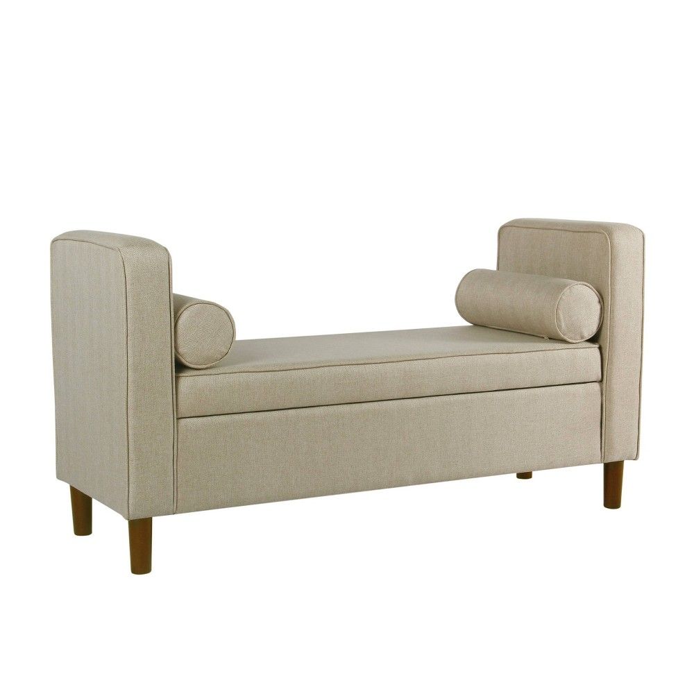 Rimo Upholstered Storage Bench Cream - HomePop | Target