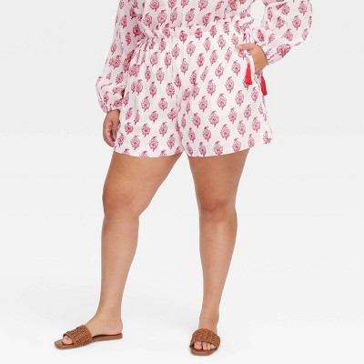 Women's Bouquet Side-Tie Beach Pull-On Shorts Pink - Roller Rabbit x Target XXL | Target