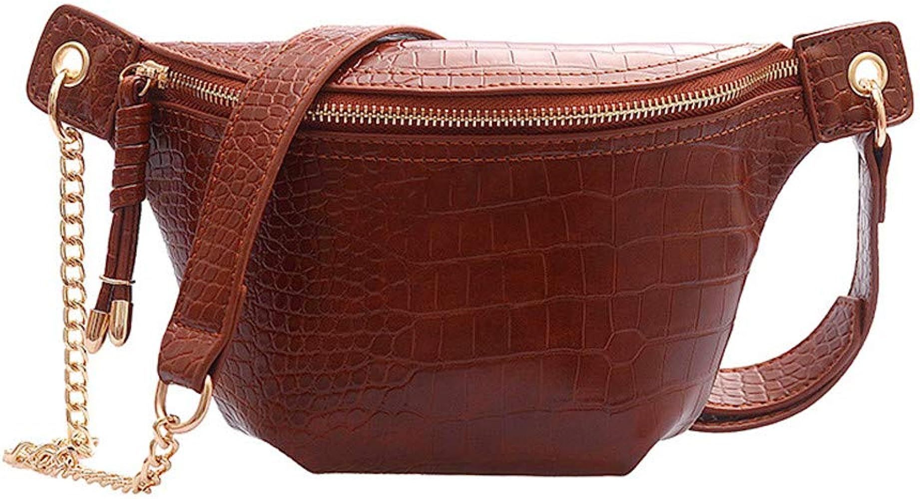 LENAZI Women's Fashion PU Crocodile Print Waist Bag Chest Pocket Fanny Pack Bum Bag Hip Bag Trave... | Amazon (US)