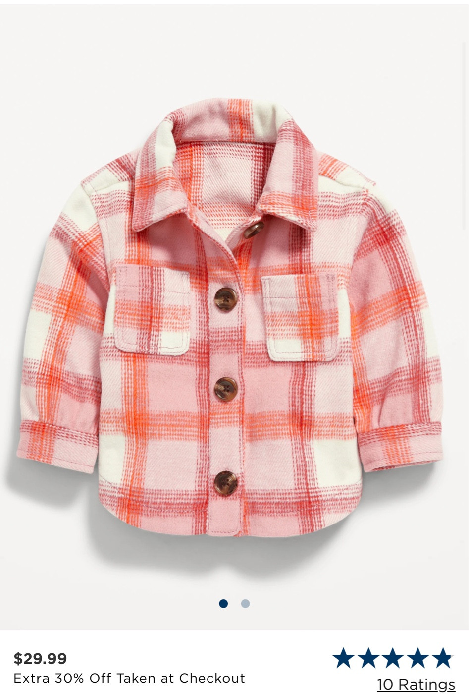 Plaid Button-Front Shacket for Baby curated on LTK