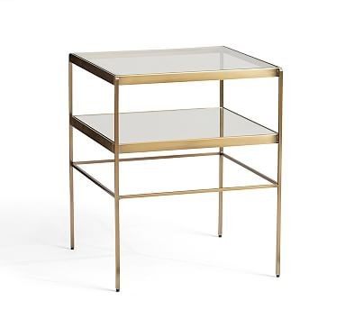 Leona Metal Cube Table, Brass | Pottery Barn (US)
