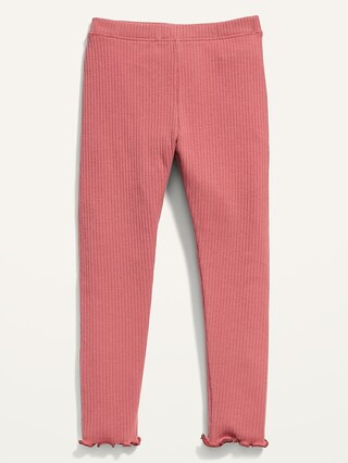 Rib-Knit Lettuce-Hem Leggings for Toddler Girls | Old Navy (US)
