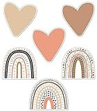 Schoolgirl Style Simply Stylish Boho Rainbows and Hearts Cutouts—Assorted Rainbows, Beige, Brown, Co | Amazon (US)