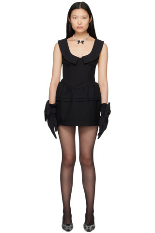 Black Flower Bud Minidress | SSENSE