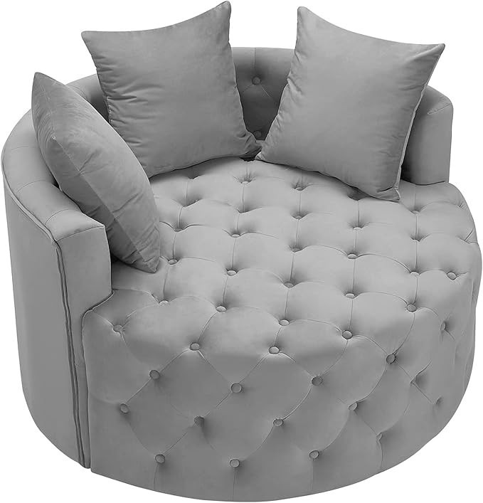 Dolonm Swivel Accent Barrel Chair Modern Sofa Lounge Club Round Chair Velvet Fabric for Living Ro... | Amazon (US)