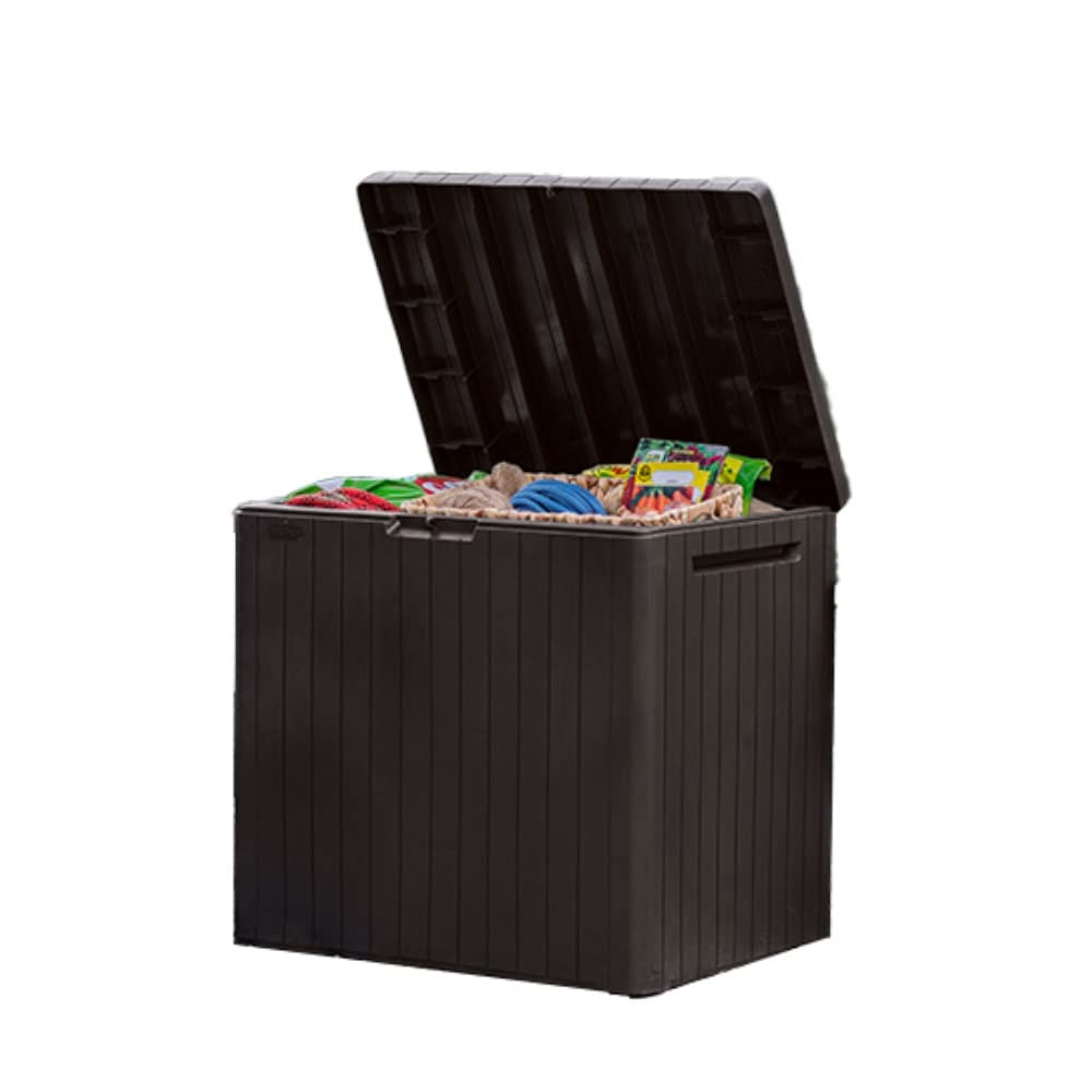 Keter City 30 Gallon Resin Outdoor Storage Box and Patio Furniture Side Table for Pool and Garden... | Amazon (US)
