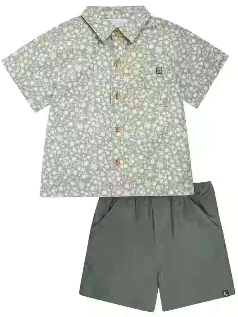 Modern Moments by Gerber Toddler Boy Resort Shirt and Short Outfit Set, 2-Piece, 12 Months - 5T | Walmart (US)