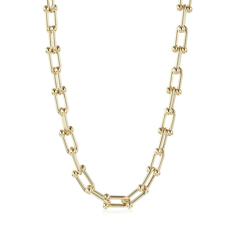 20" Yellow Gold Graduating Link Necklace | LA ENOVESÉ DESIGNS