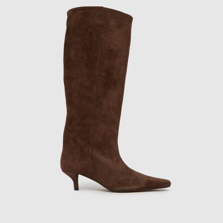 Womens Brown schuh Darce Suede Knee High Boots | schuh | Schuh