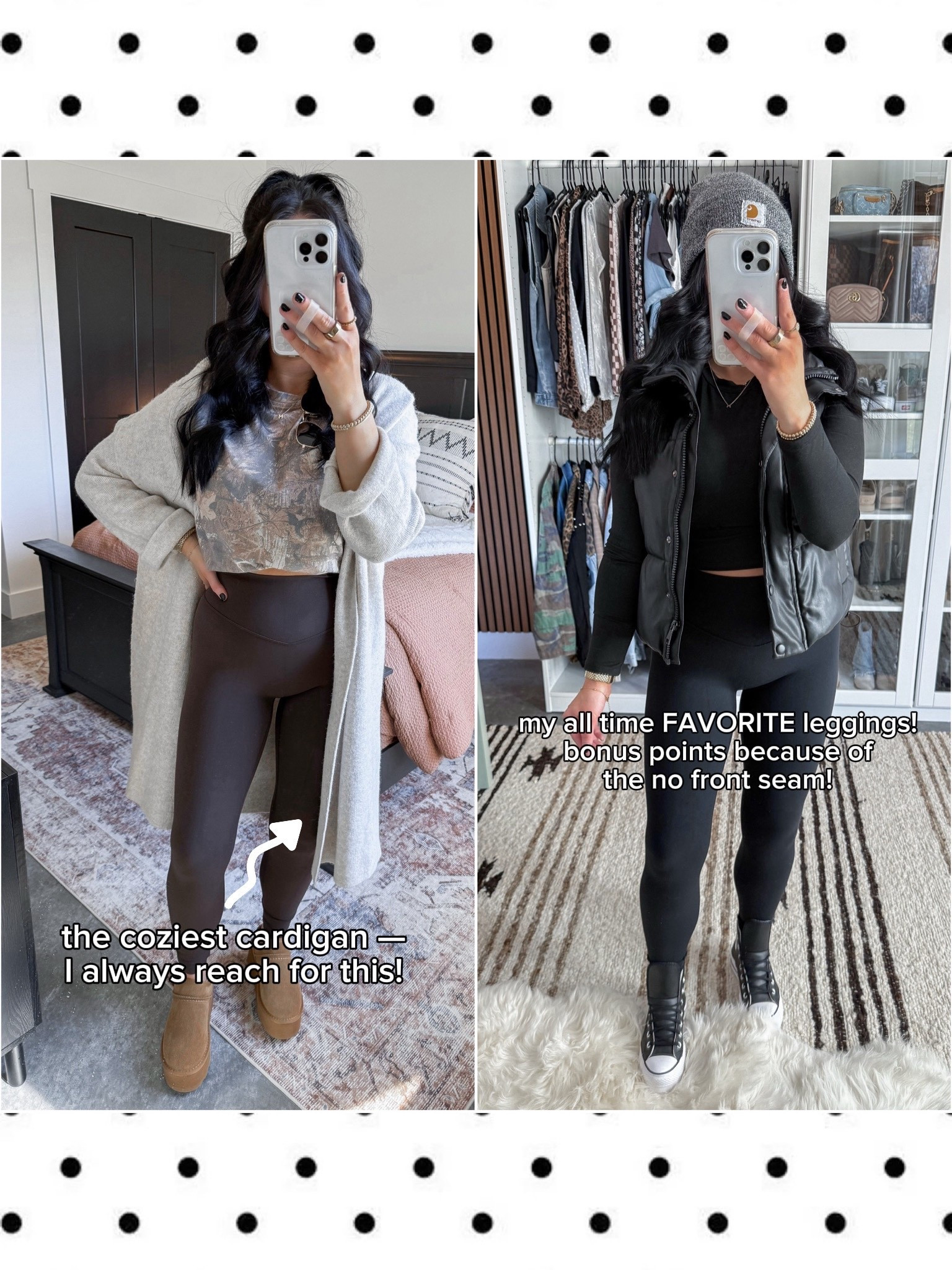 If you purchase any of my 2025 top sellers - please let it be these no front seam leggings. They are incredible and hands down the best pair I've ever owned! I wear them constantly 👏🏼

Also this cozy cardi - another top seller! So easy to throw on and go and does come in other colors! 🤍



#LTKBump #LTKFindsUnder100 #LTKFindsUnder50