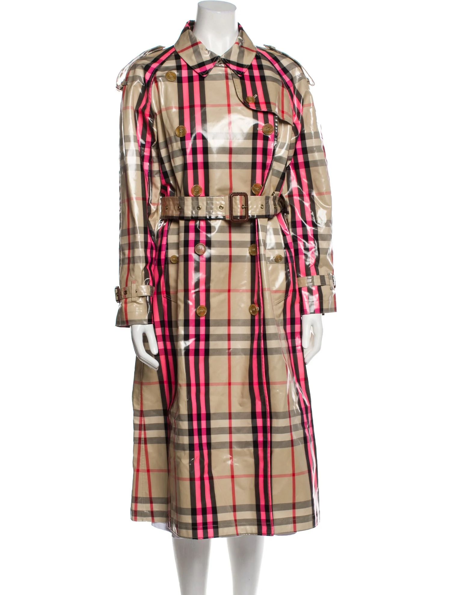 Plaid Print Trench Coat | The RealReal