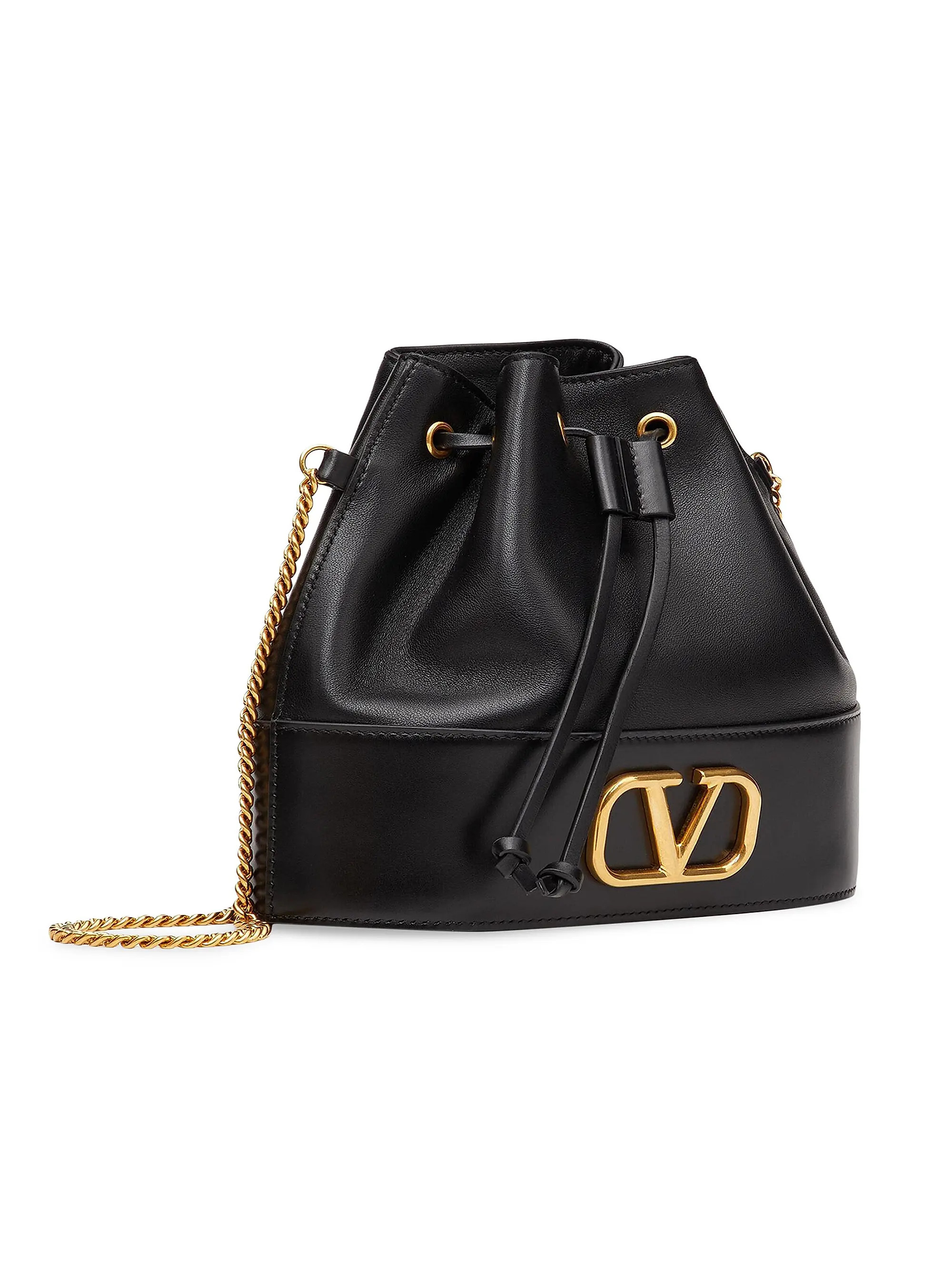 Mini Bucket Bag in Nappa with Vlogo Signature Chain | Saks Fifth Avenue