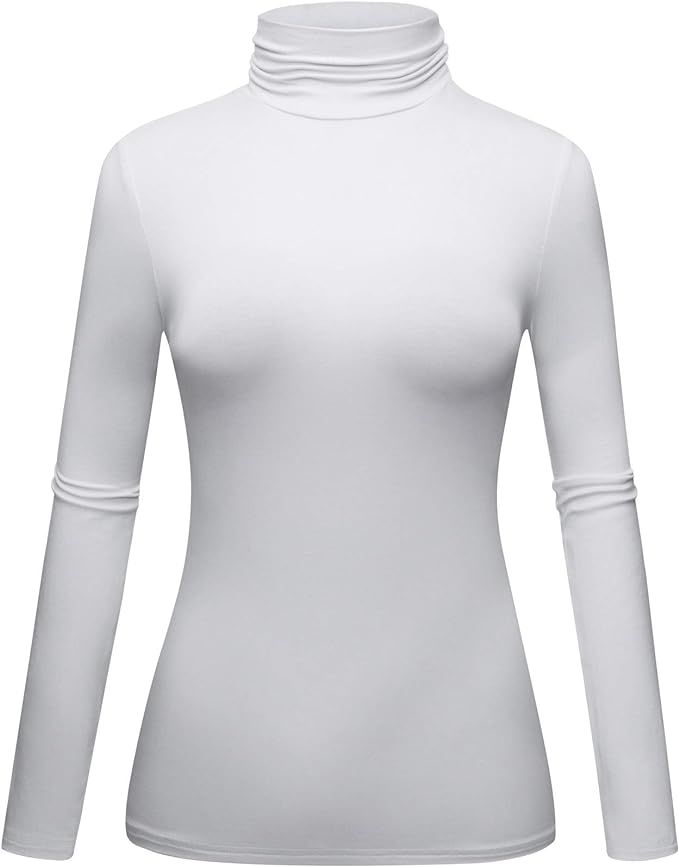 OThread & Co. Women's Long Sleeve Turtleneck T-Shirt Basic Stretch Layer Comfy High Neck Top | Amazon (US)