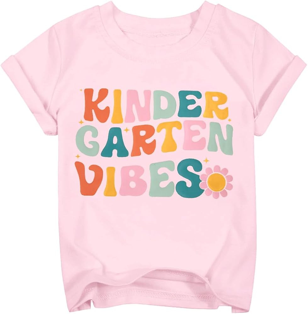 First Day of Kindergarten Shirt Kids Back to School Boys Girls Shirts Funny Kindergarten Vibes Gr... | Amazon (US)