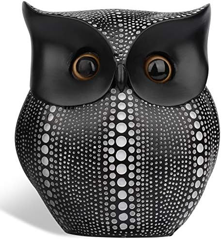 Owl Statue Home Decor (Black), Cute Buho Owls Figurines For Unique Home Decorations, Living Room Dec | Amazon (US)