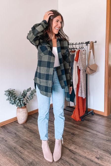 Nordstrom rack shacket, small
Plaid shacket 

Fall family photos outfit idea
Fall family pics
Abercrombie jeans, 27
Ankle boots
Fall boots
Fall outfits 
White bodysuit, small
Seamless bodysuit 


#LTKSeasonal #LTKSale #LTKshoecrush