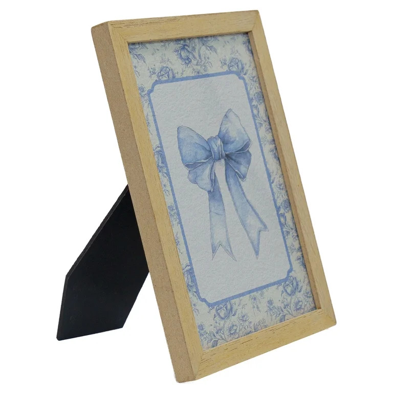Bow Framed Artwork, Blue, 5" x 7", by My Texas House | Walmart (US)