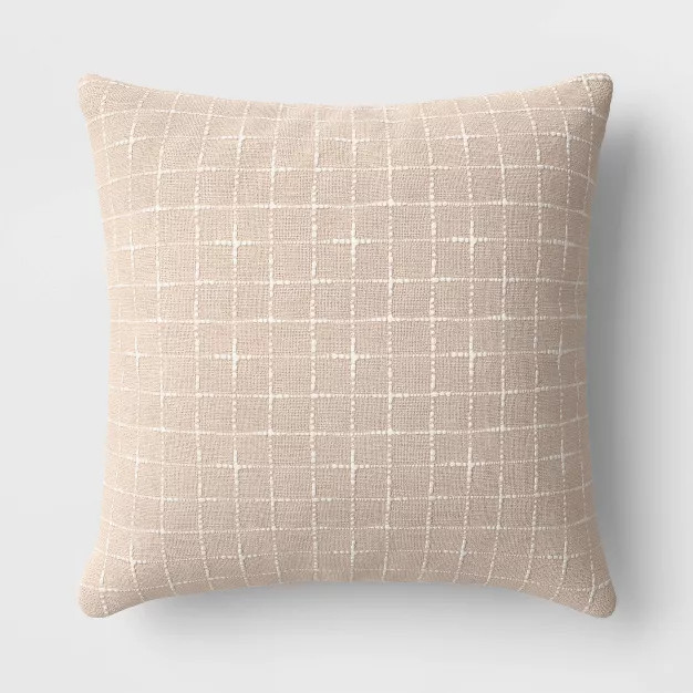 Oversized Cross Hatch Woven Square Throw Pillow - Threshold™ | Target